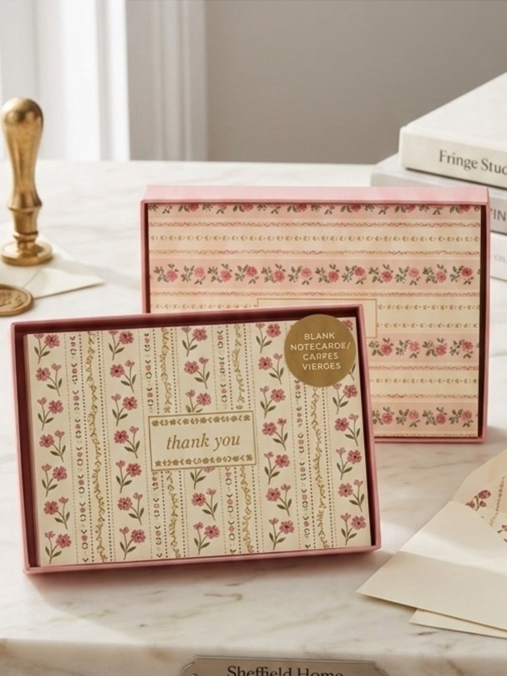 Fringe Studio Rose Pink Floral Note Card Set